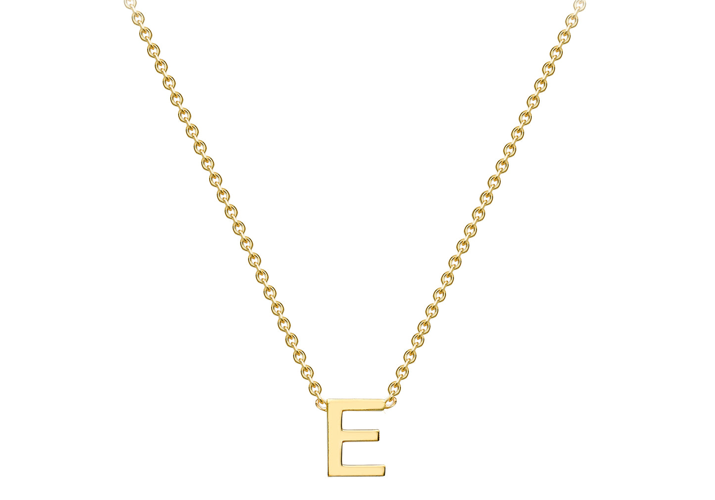 Solid Gold Initial Letter Necklace