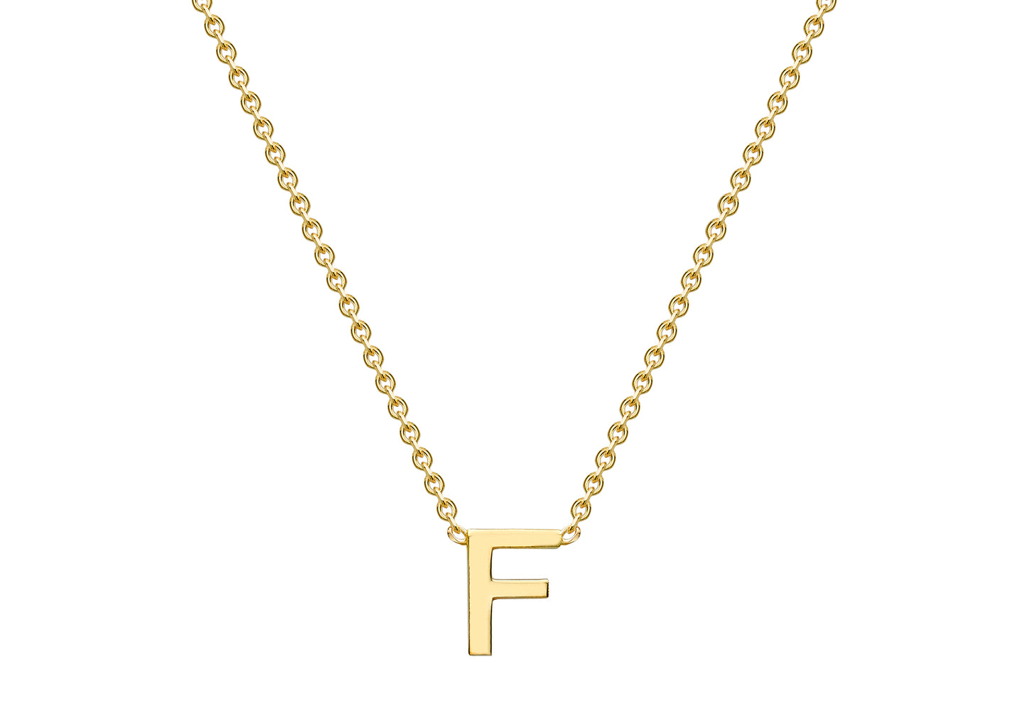 Solid Gold Initial Letter Necklace