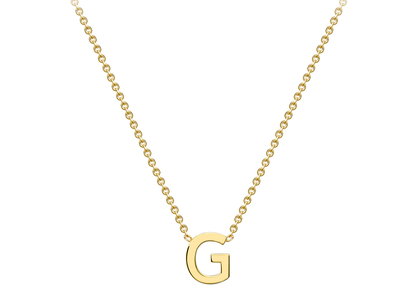 Solid Gold Initial Letter Necklace