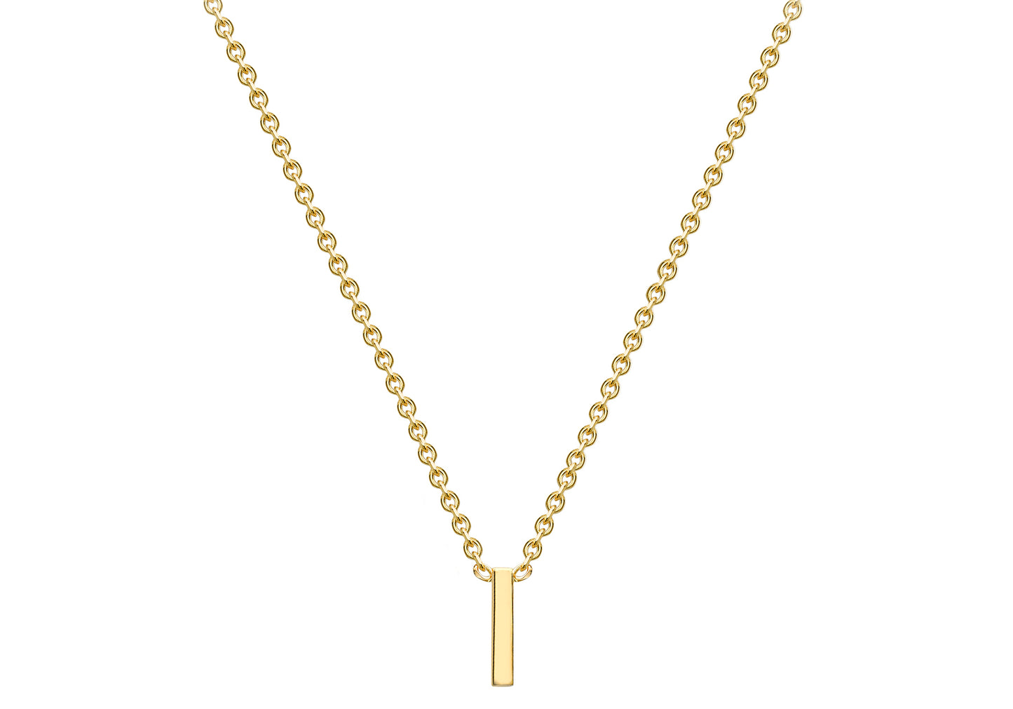 Solid Gold Initial Letter Necklace