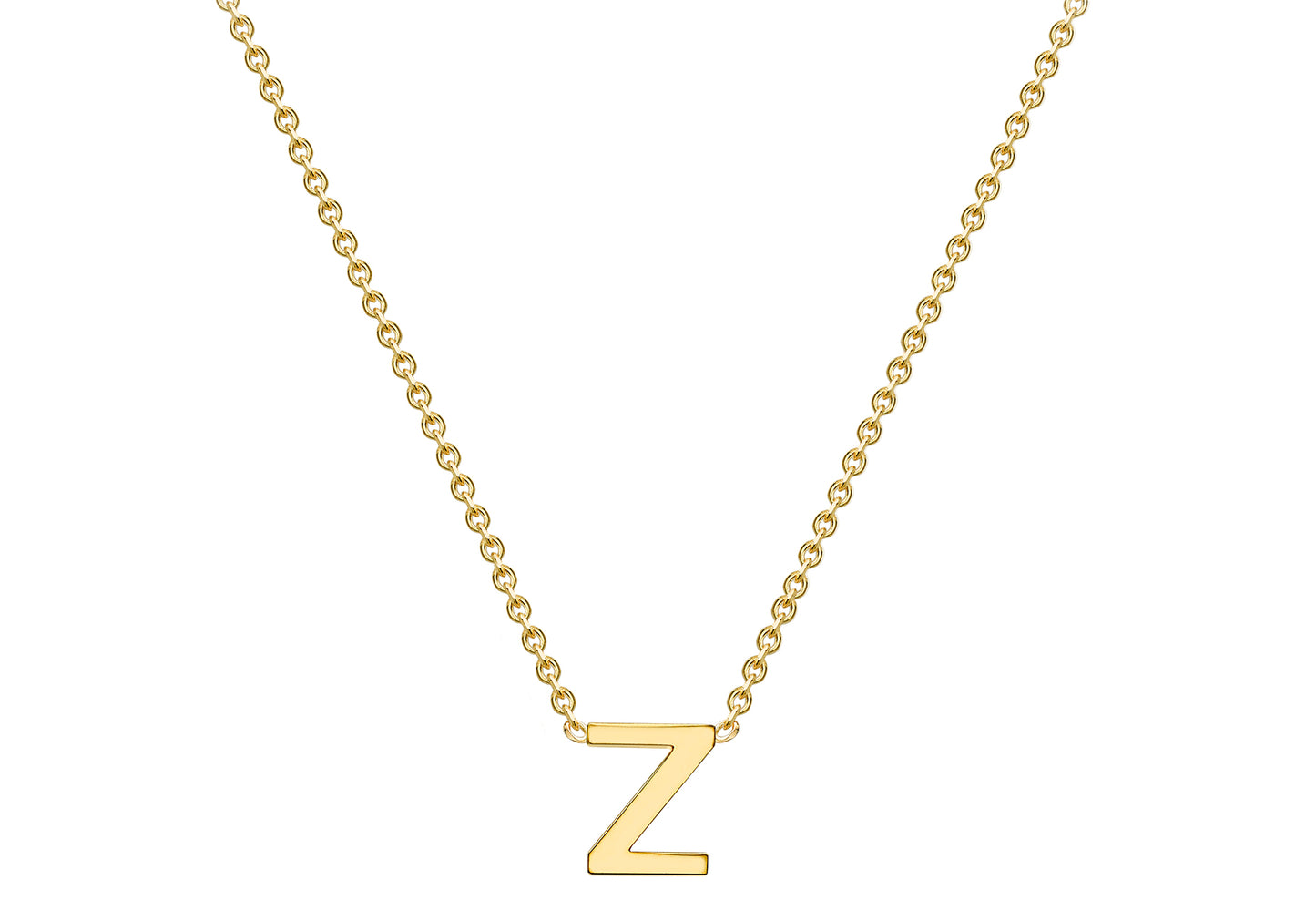 Solid Gold Initial Letter Necklace