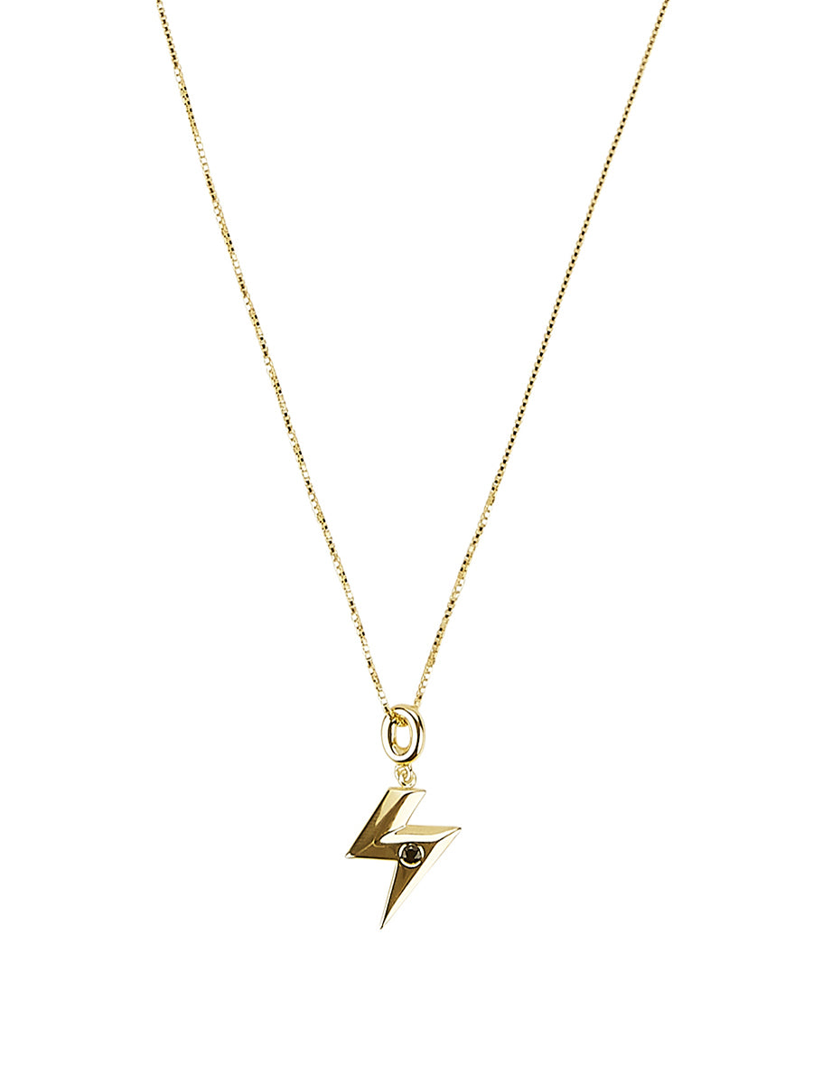 You Zig, I Hide Pendant Necklace in 14ct Gold Vermeil with Black Onyx