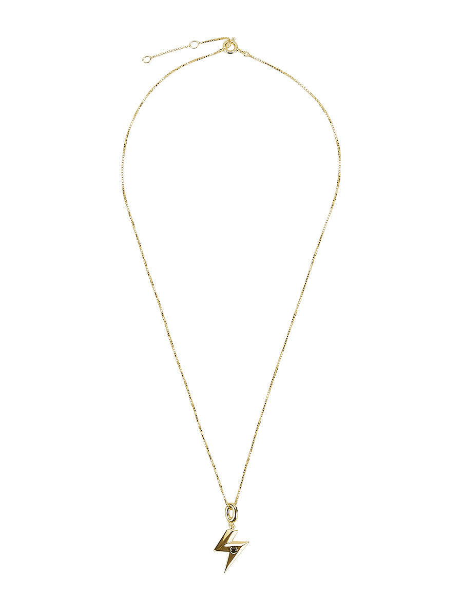 You Zig, I Hide Pendant Necklace in 14ct Gold Vermeil with Black Onyx