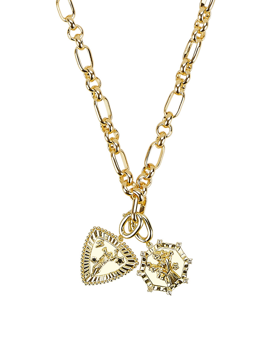Statement gold heart necklace deals