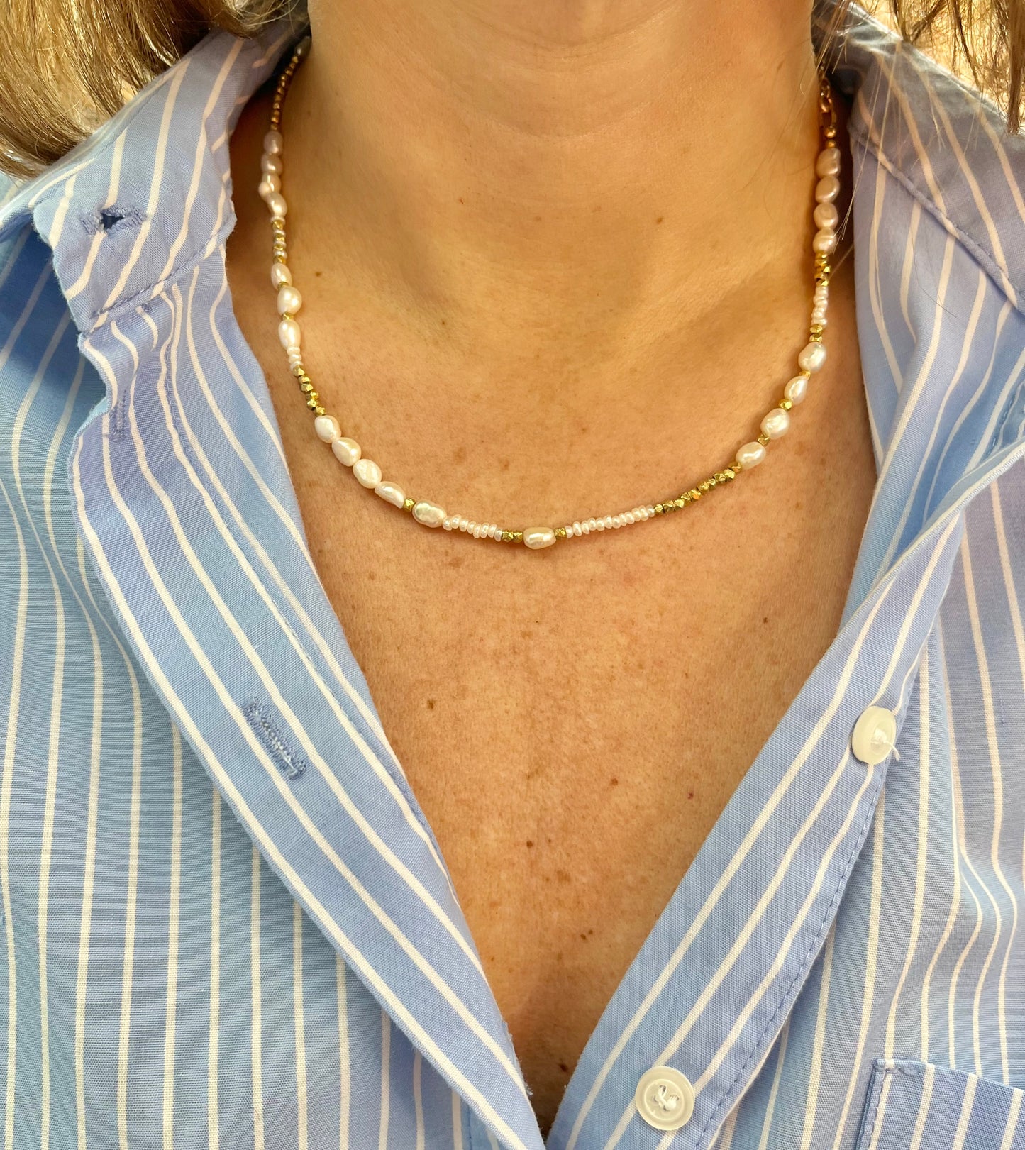Everlong Freshwater Pearl & 14ct Gold Vermeil Necklace