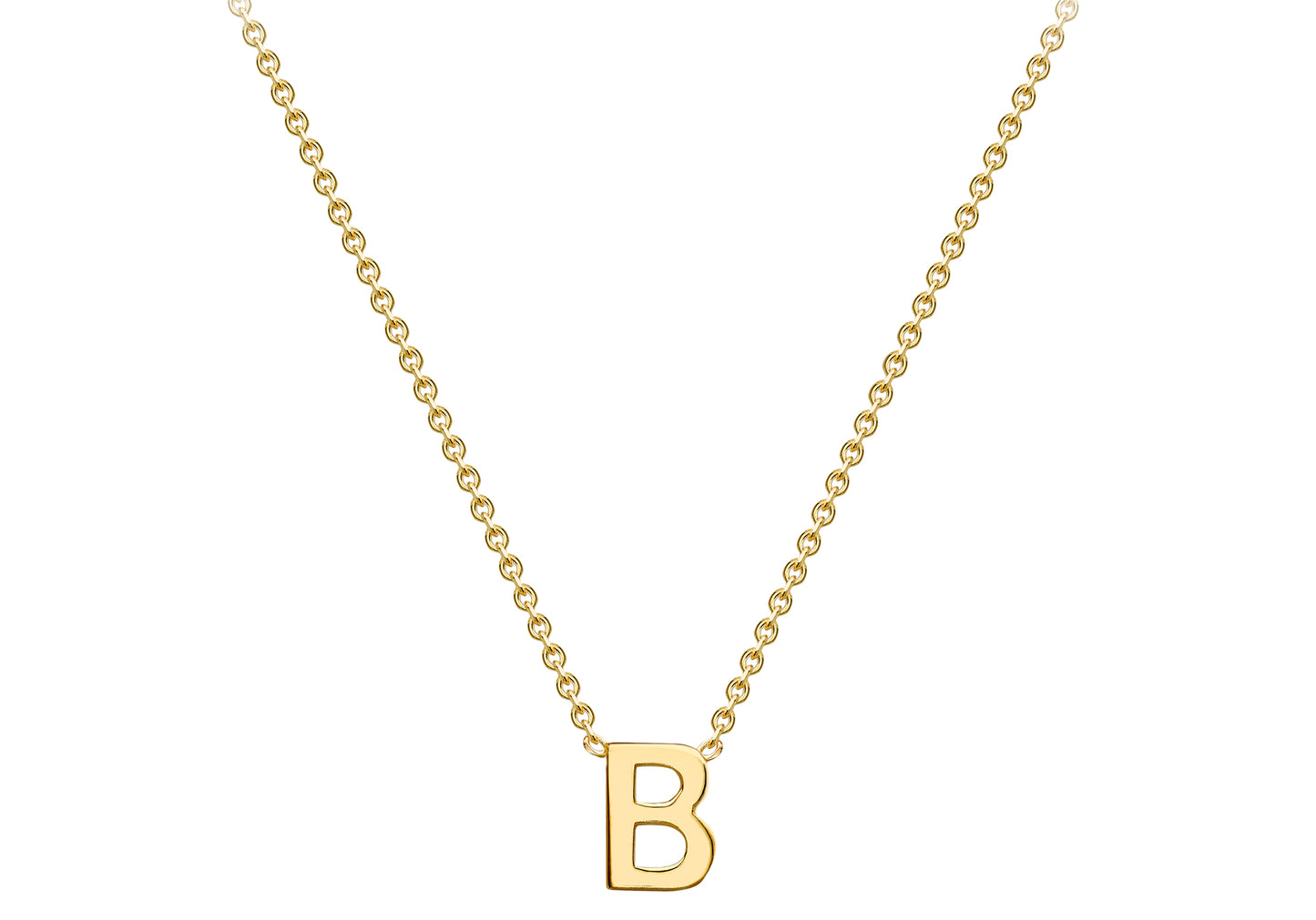 Solid Gold Initial Letter Necklace