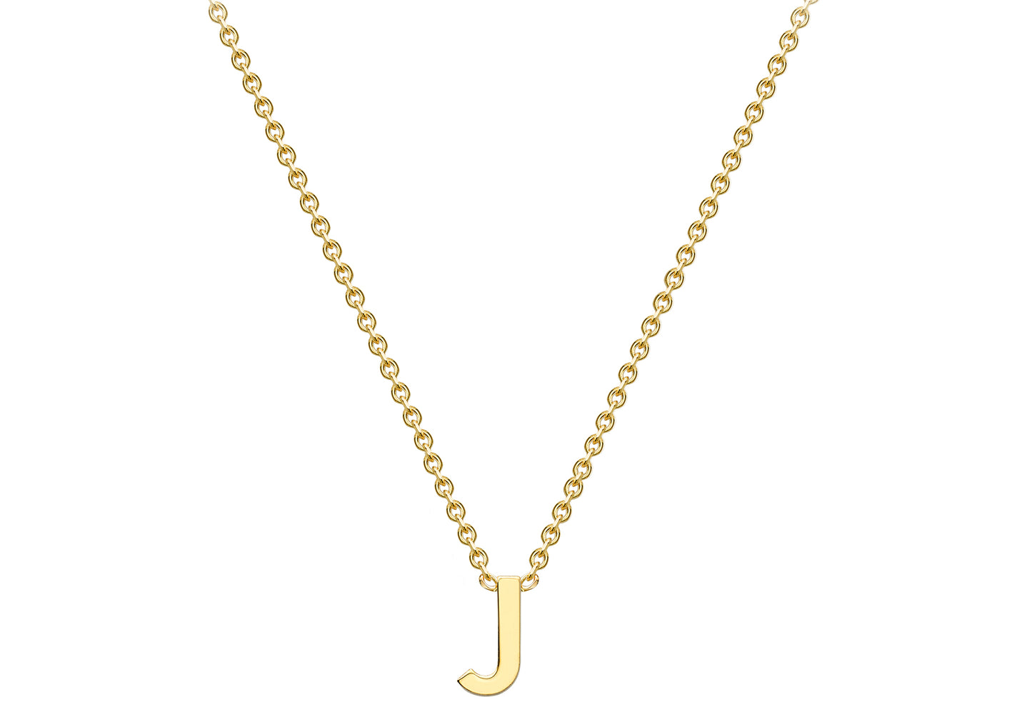 Solid Gold Initial Letter Necklace