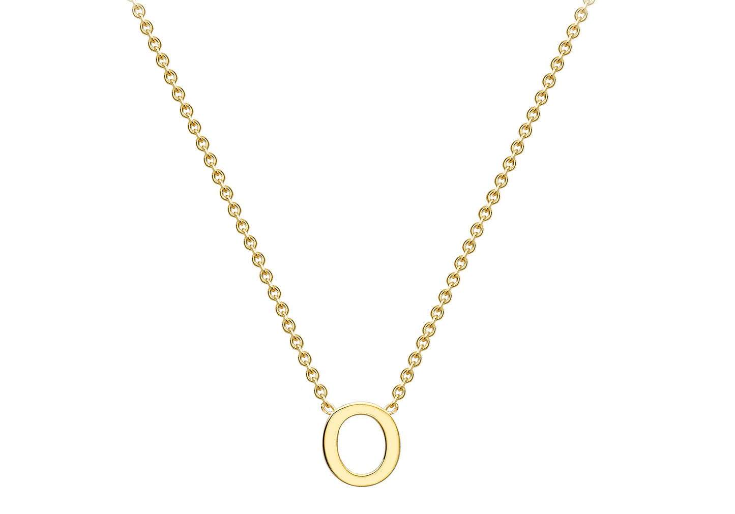 Solid Gold Initial Letter Necklace