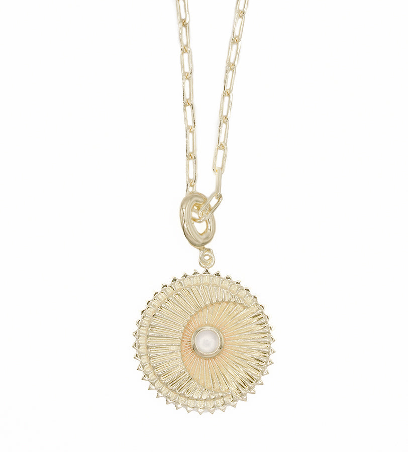 Hide the Sky Pendant Necklace in 14ct Gold Vermeil with Moonstone
