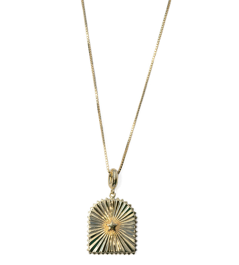 Just Rosie Pendant Necklace in 14ct Gold Vermeil with London Blue Topaz