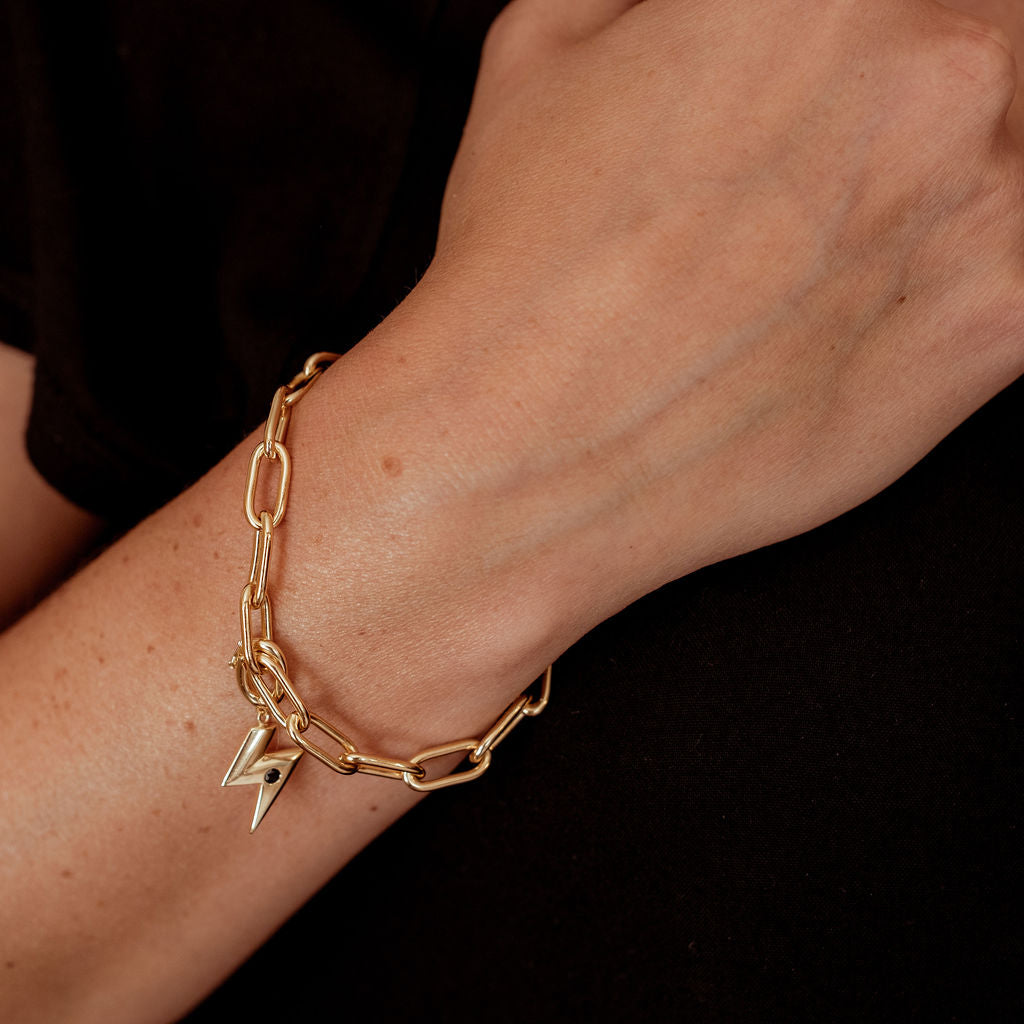 Gold Bracelet with Clip-On Pendant 