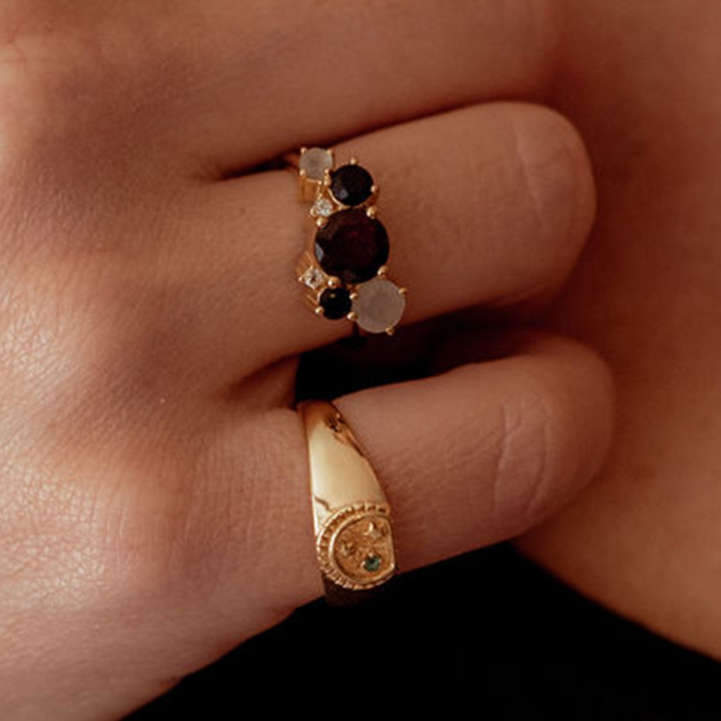 Gold Signet Ring with Emerald