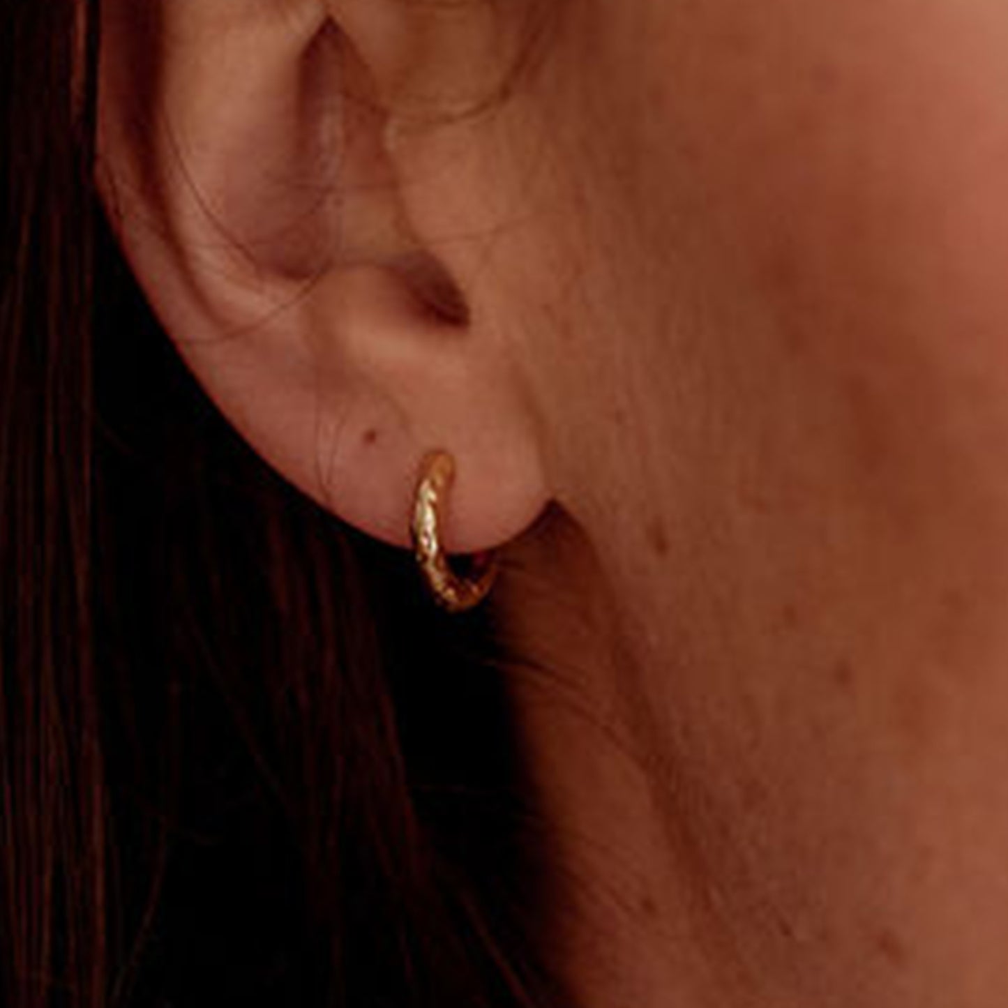 Perfectly Imperfect Huggie Earring in 14ct Gold Vermeil