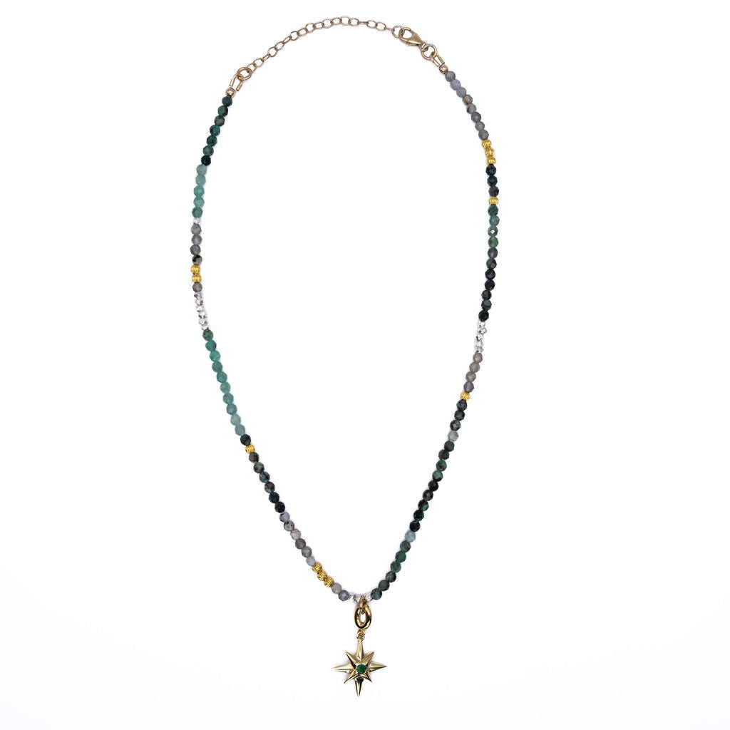 Precious Emerald Stone Wayfarer Necklace