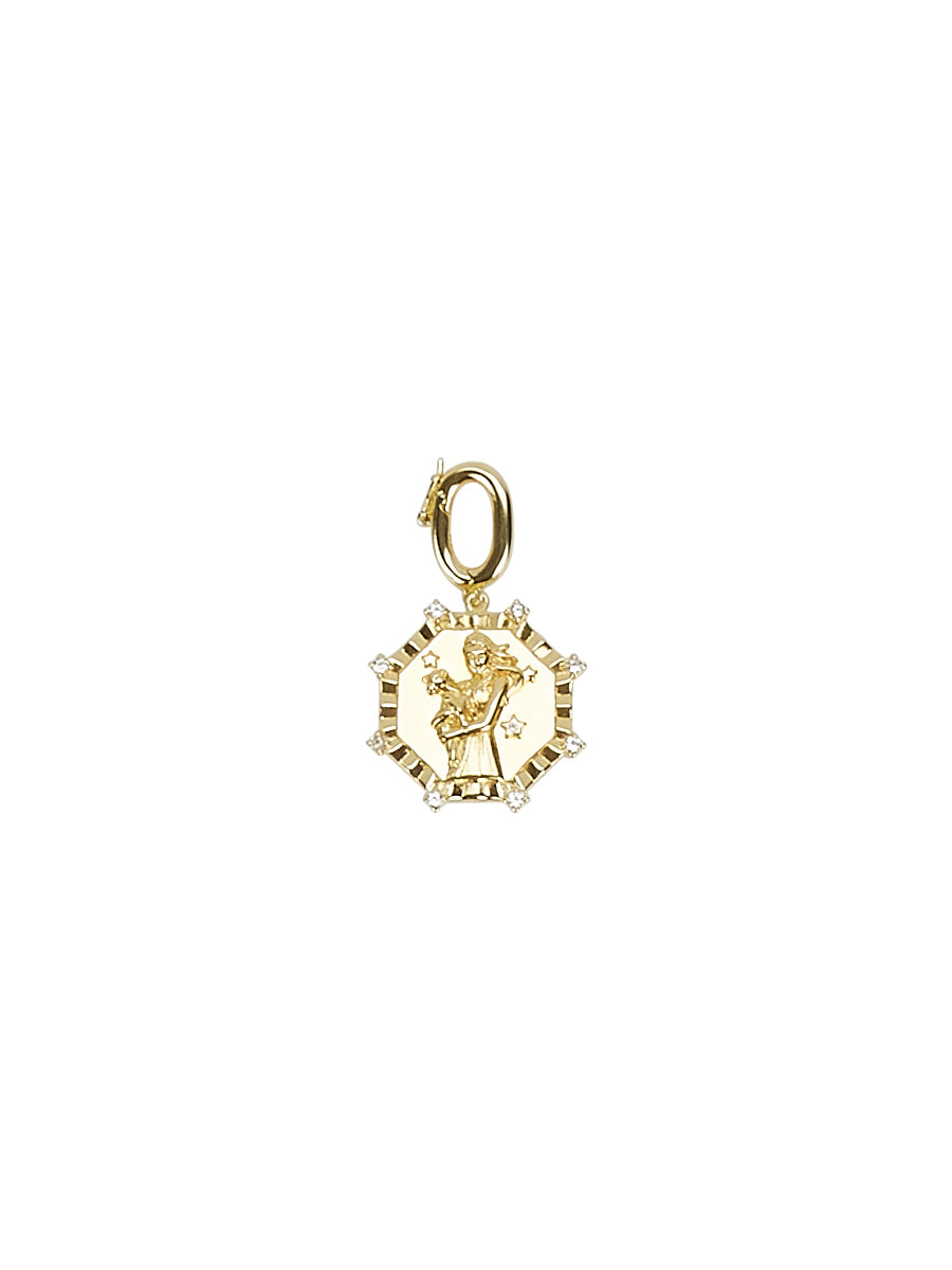 Jude Clip-On Pendant in 14ct Gold Vermeil with White Topaz