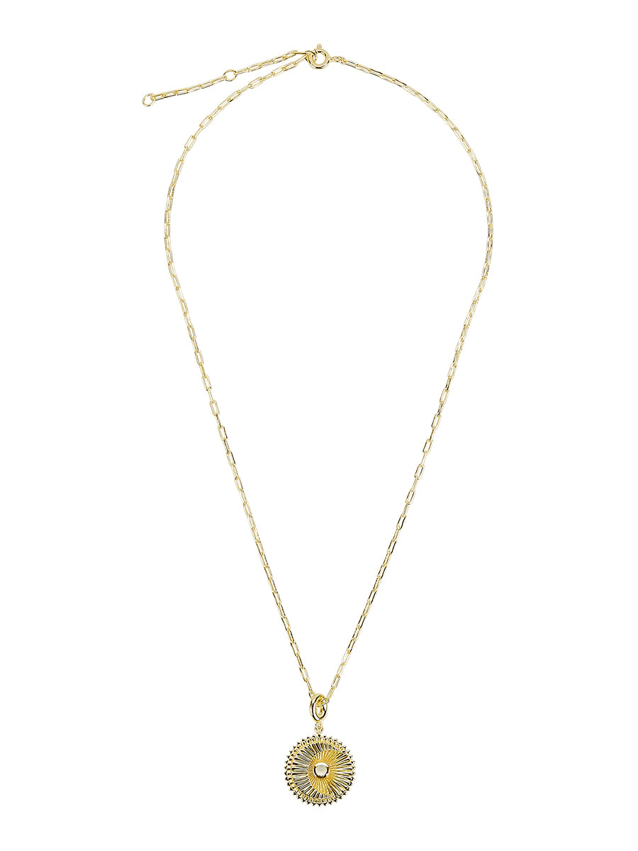 Hide the Sky Pendant Necklace in 14ct Gold Vermeil with Moonstone