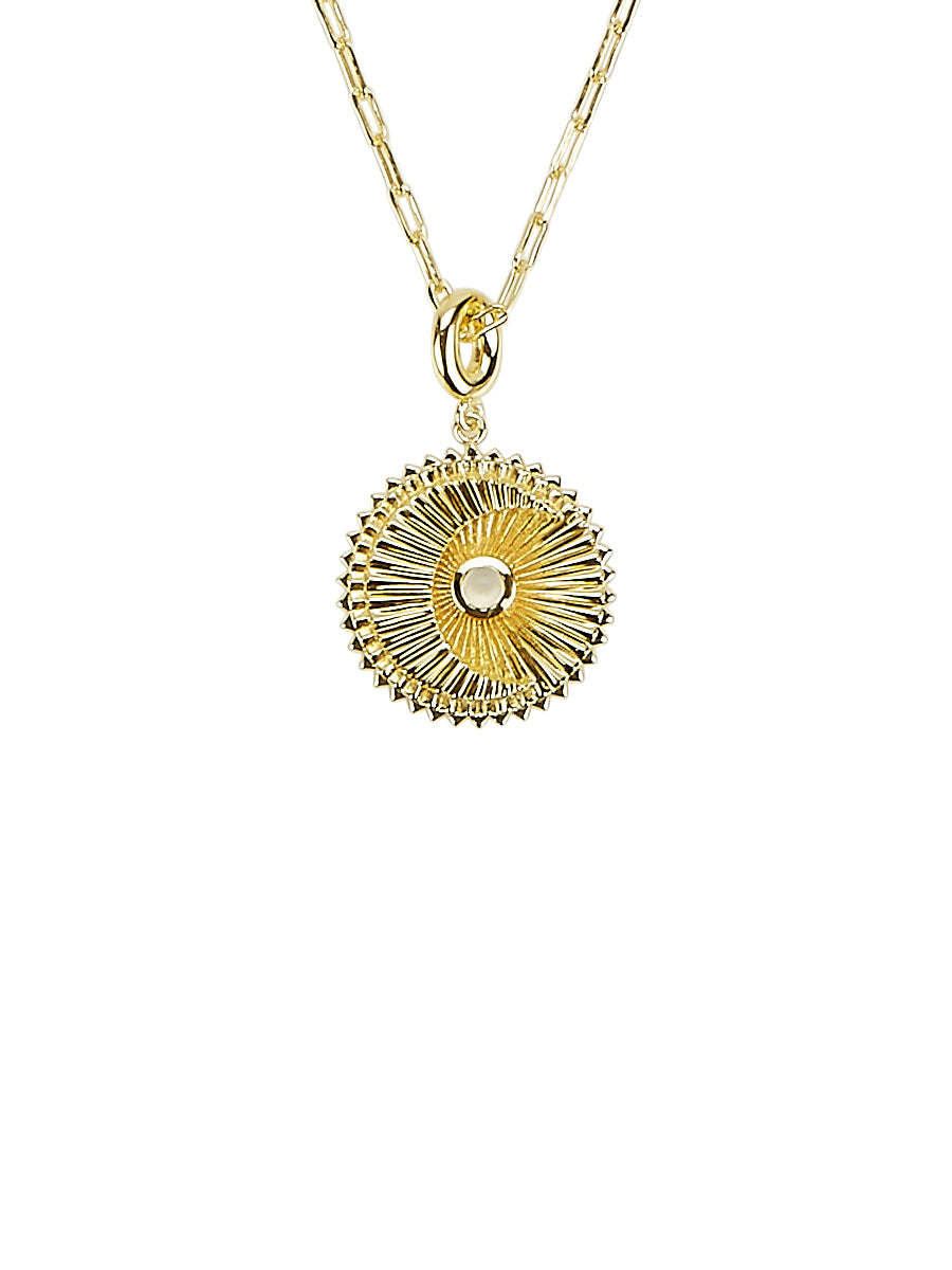 Hide the Sky Pendant Necklace in 14ct Gold Vermeil with Moonstone