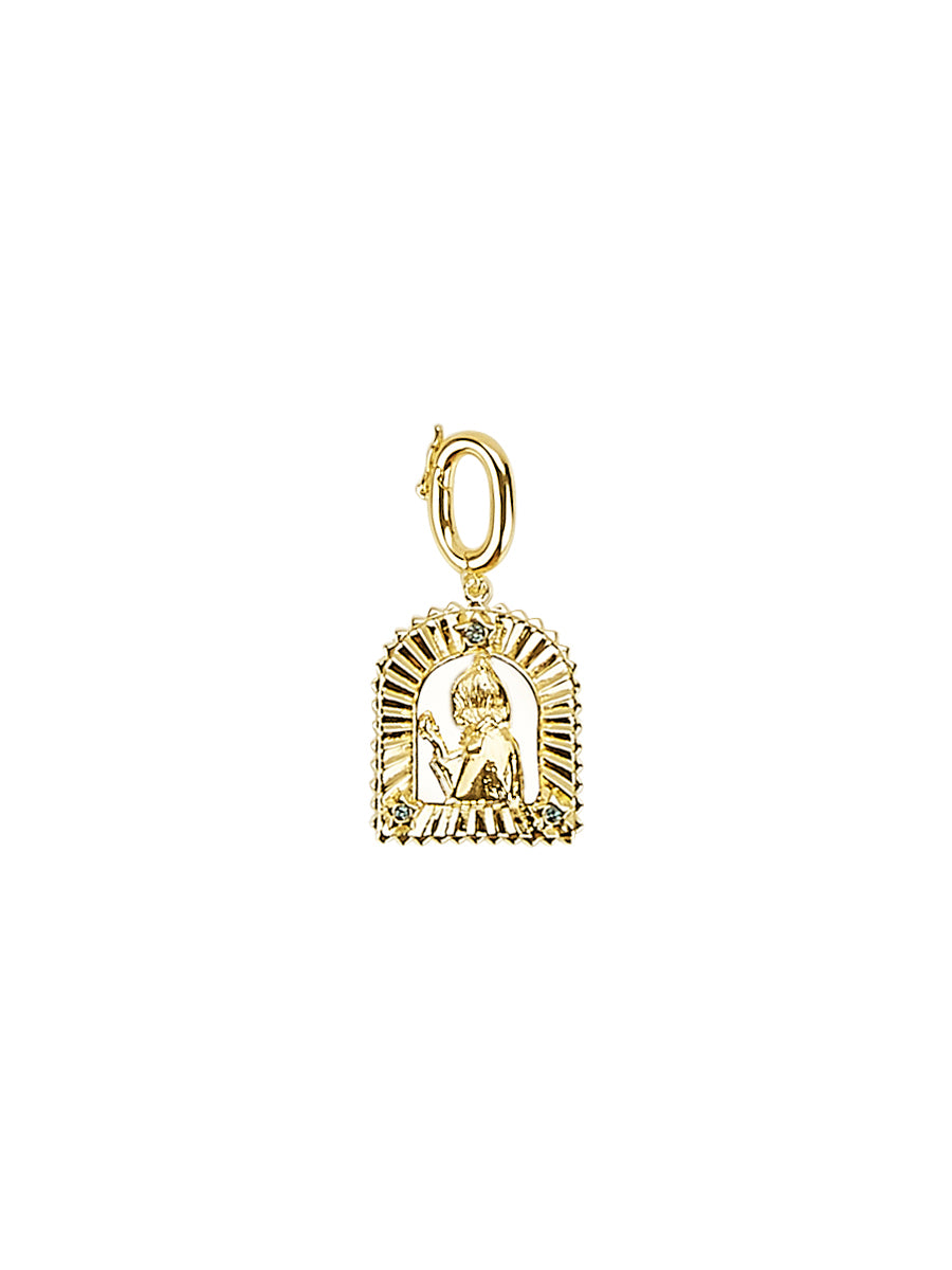 Gold Statement Charm Necklace Pendant