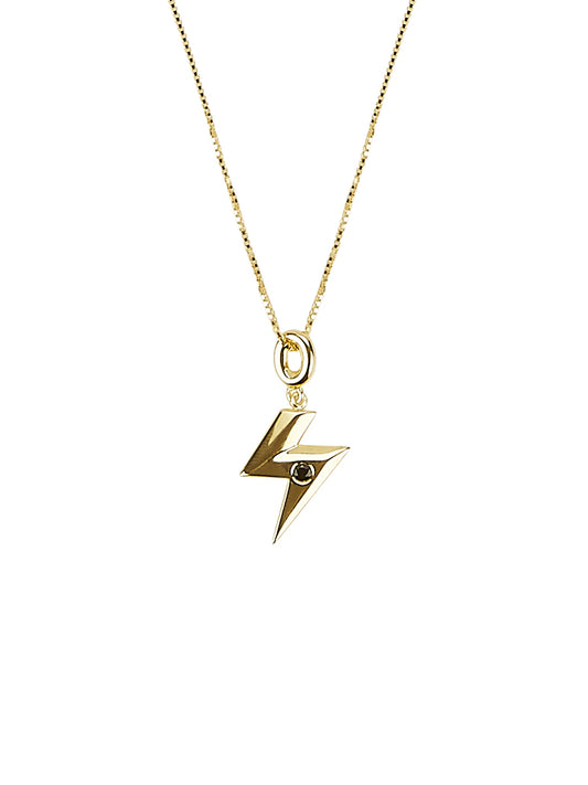 You Zig, I Hide Pendant Necklace in 14ct Gold Vermeil with Black Onyx