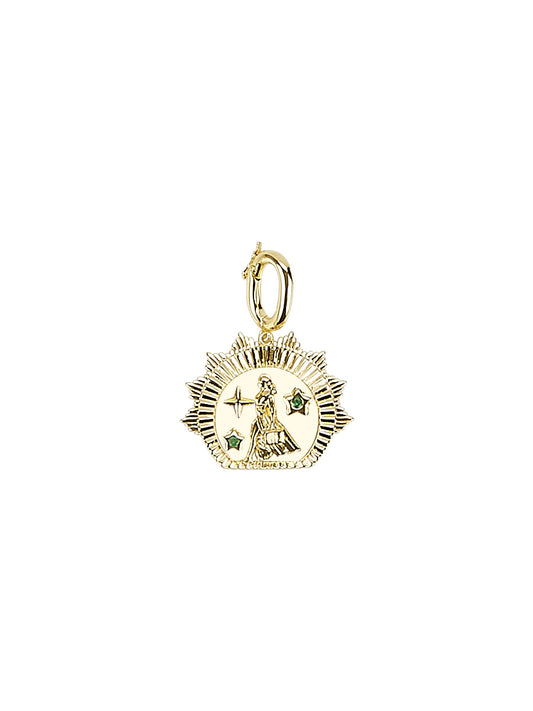 Chrissy Clip-On Pendant in 14ct Gold Vermeil with Emerald