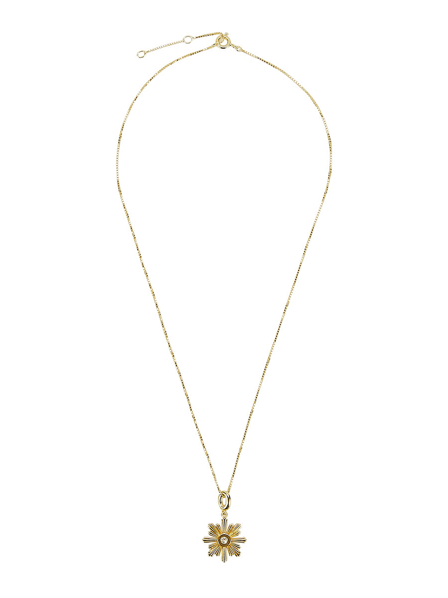 Alone Together Pendant Necklace in 14ct Gold Vermeil with White Topaz