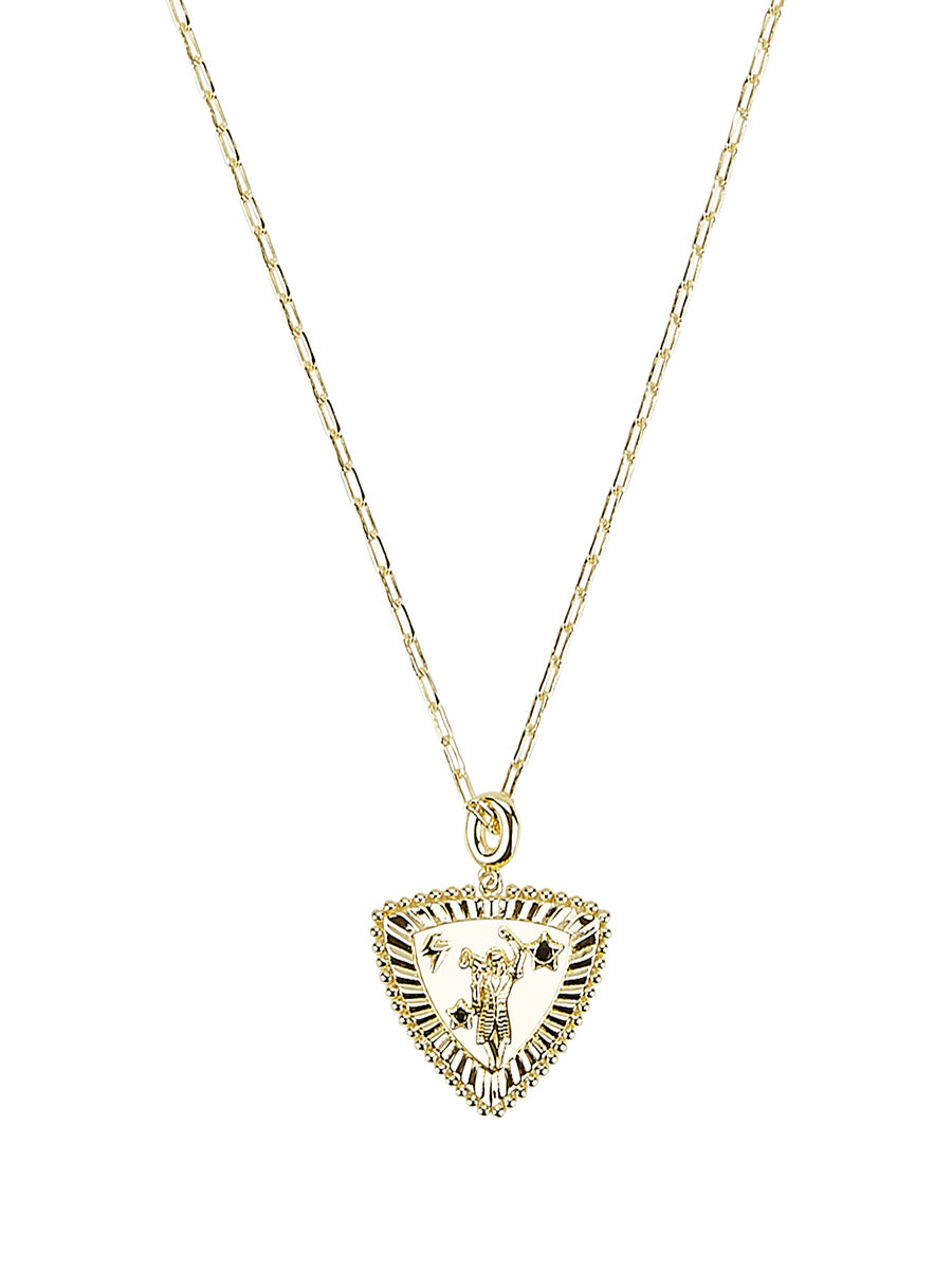 Peek-a-bye Joey Necklace in 14ct Gold Vermeil with Black Onyx