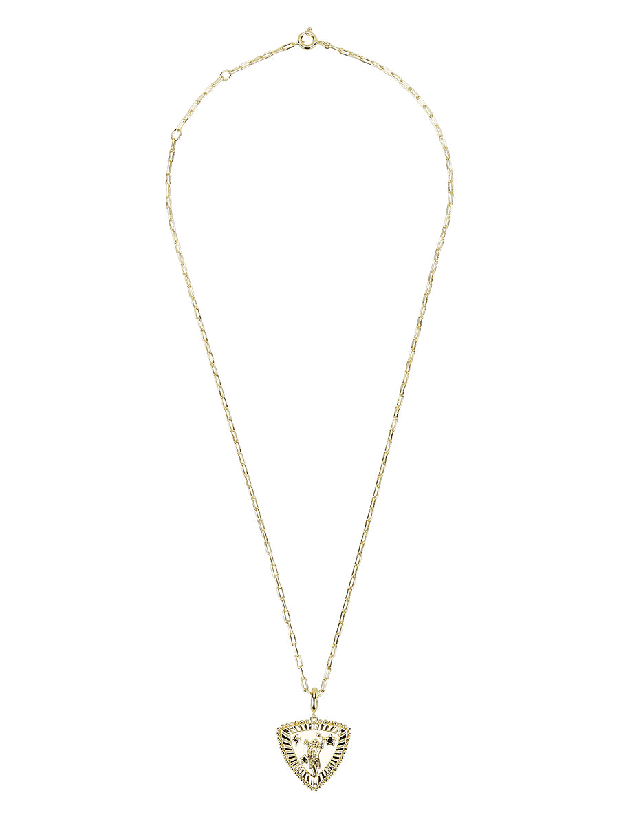 Peek-a-bye Joey Necklace in 14ct Gold Vermeil with Black Onyx