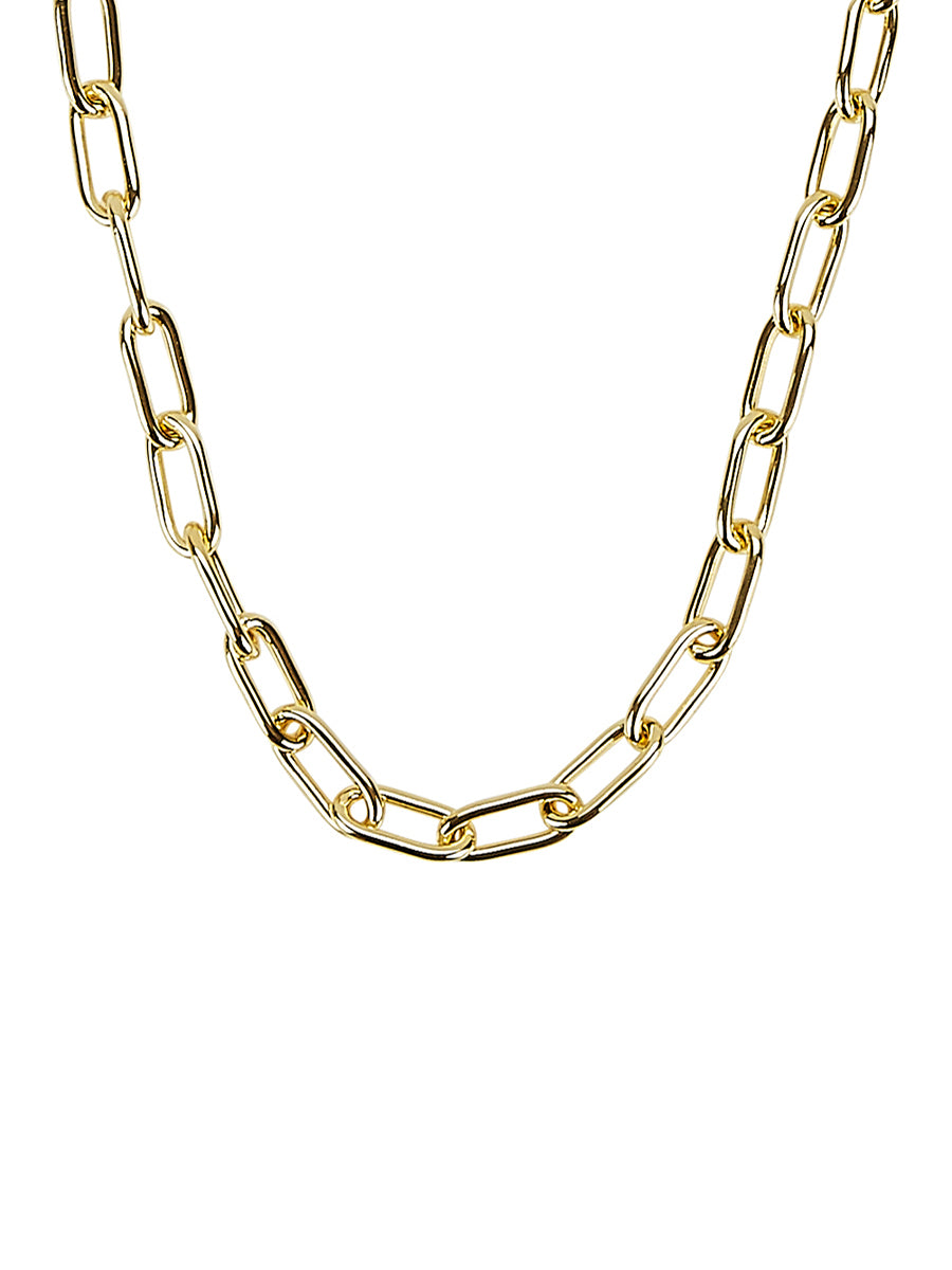 Gold Chain Pendant Necklace with London Blue Topaz