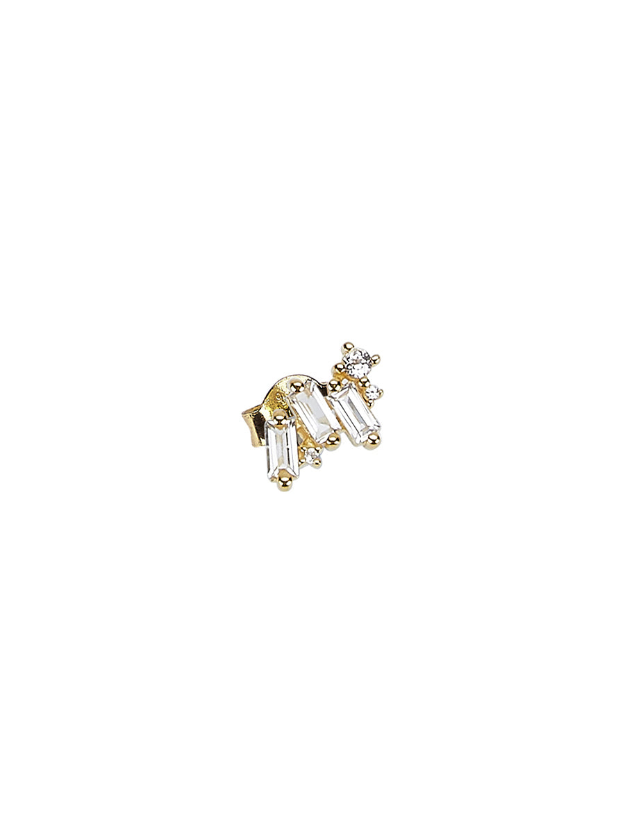 Products Ride or Die Stud Earring in 14ct Gold Vermeil with White Topaz