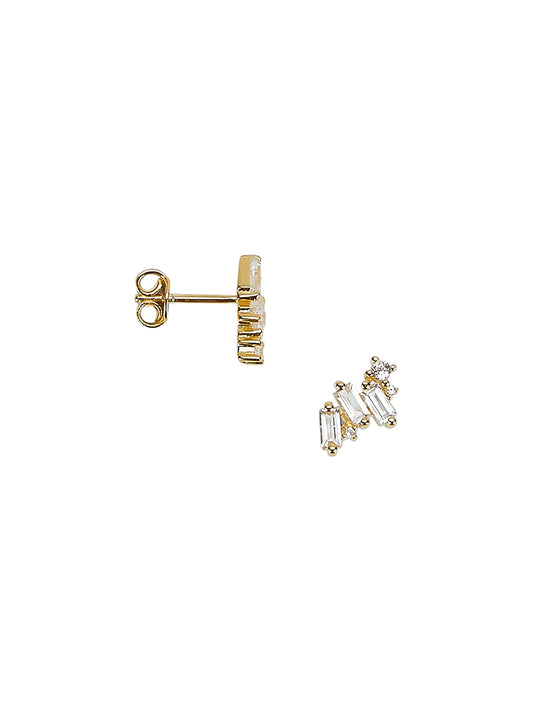 Products Ride or Die Stud Earring in 14ct Gold Vermeil with White Topaz