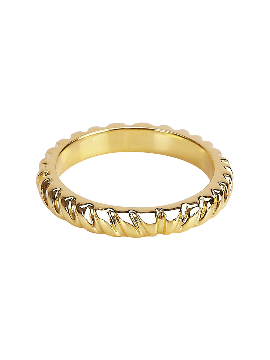 Twist Band Ring in 14ct Gold Vermeil