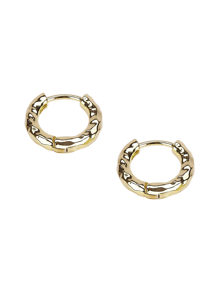 Perfectly Imperfect Huggie Earrings in 14ct Gold Vermeil