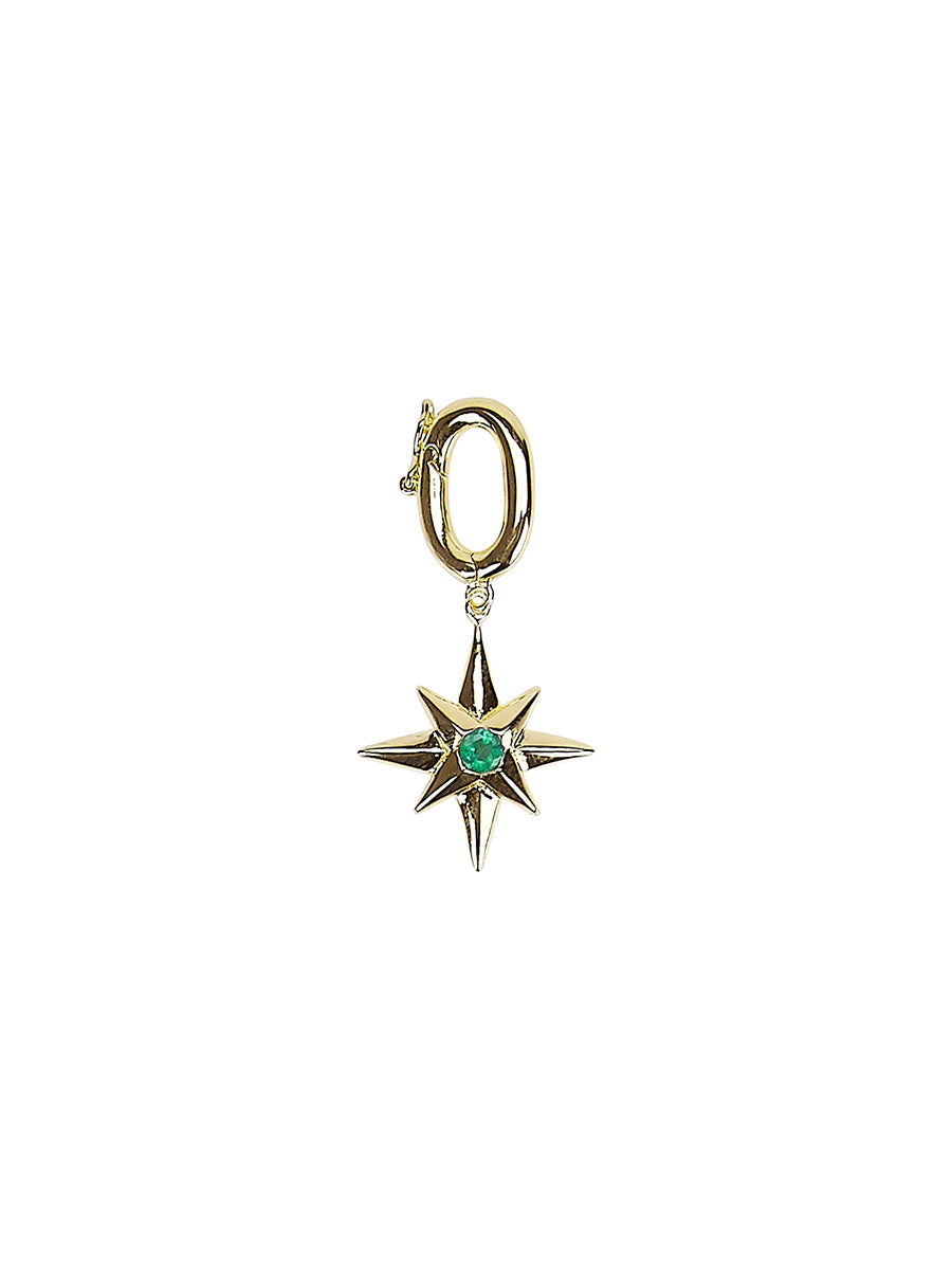 Godspeed Clip-On Pendant in 14ct Gold Vermeil with Emerald