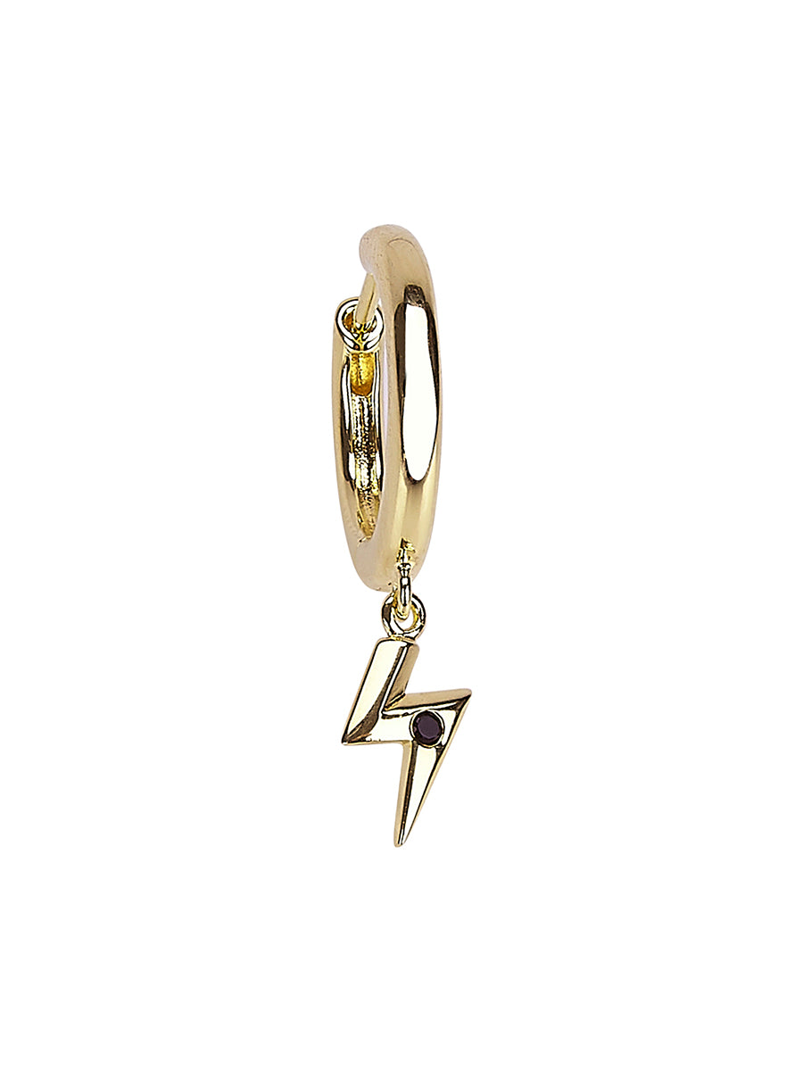 Charm Hoop Earrings in 14ct Gold Vermeil with Black Onyx