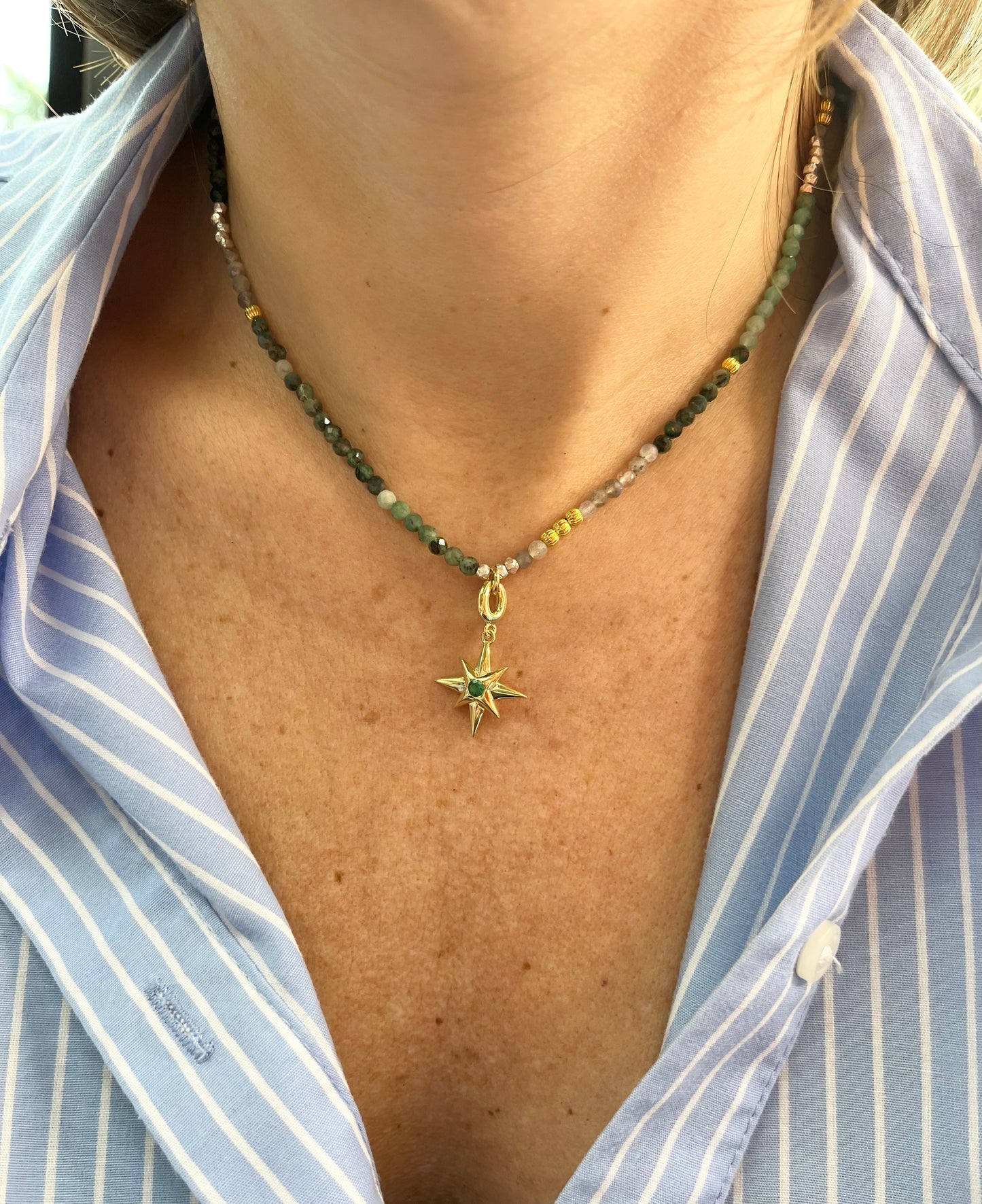 Precious Emerald Stone Wayfarer Necklace